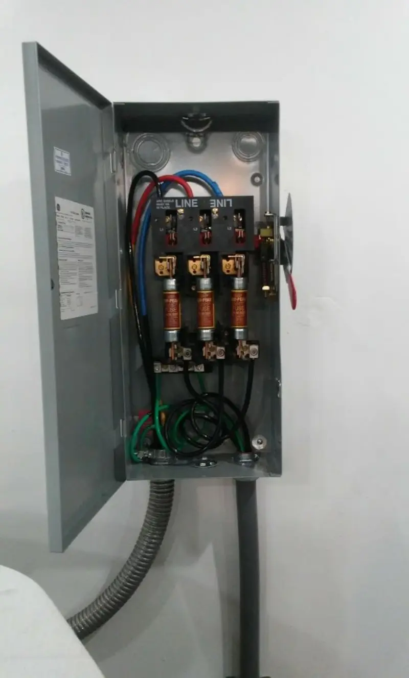 Three-phase disconnect switch installed for Smoke Detector Installation in Ulysses